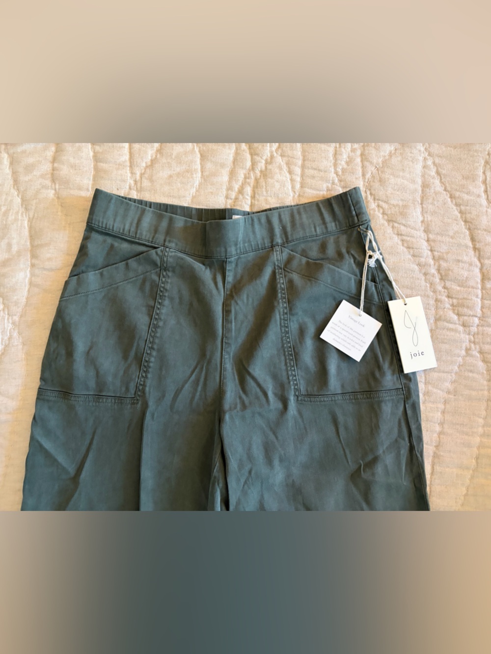 💚 NWT Joie olive green wide leg utility pants sz 10 - Picture 2 of 9